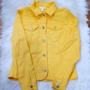 Charter Club Yellow Denim Jacket Size XS
